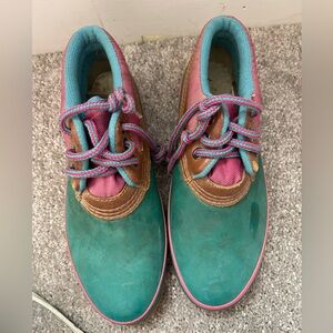 Vintage Teal and Pink Women’s Rain Boot Ankle Boots by Life Outdoors